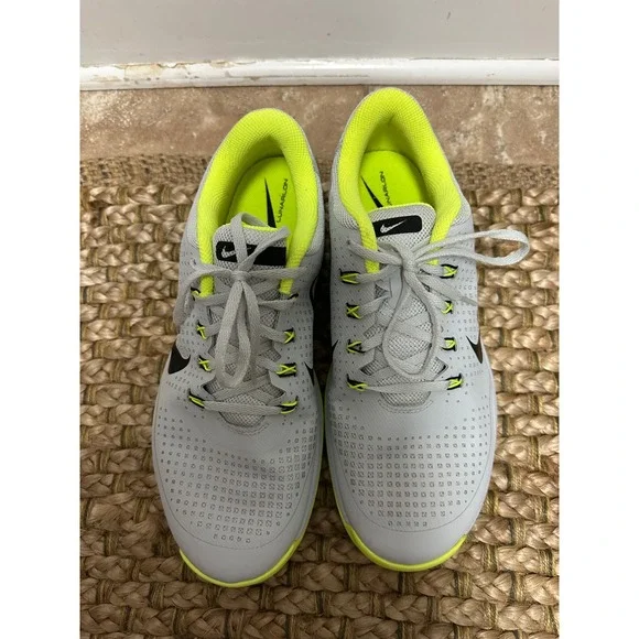 Nike Lunar Vapor Storm‎ Golf Shoes Men 11.5 Grey Neon Yellow Cleats Spikeless